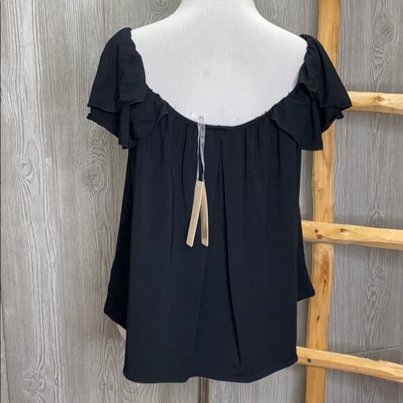 Naked Princess Amanda Tulip Sleeve Top Black NWT Size Medium - Picture 4 of 6